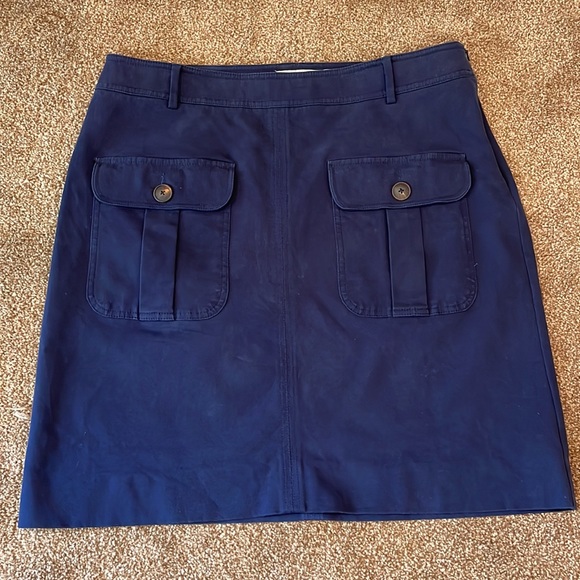 - Boden Ella A-Line skirt navy twill with front pockets WG652 size 12L - Picture 2 of 6